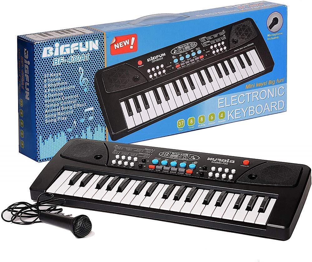 HK TOYS Kids and Adult Piano Keyboard | Piano for Kids with Microphone |Portable Electronic Keyboards for Beginners Musical Toys Pianos for Girls Boys Ages 3-12 (37 Key)
