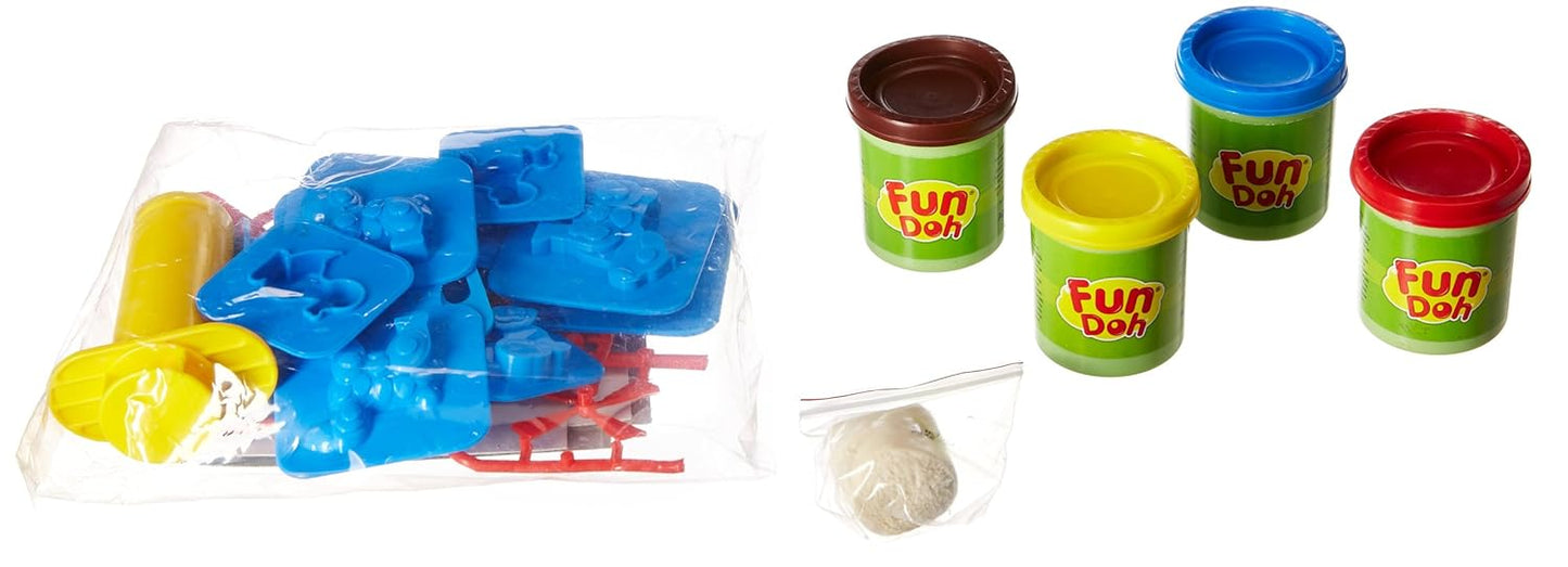 Fundough Funskool Farm House, Play Set for Kid, 4 Colorful Tubs of 50g Each (250g Total), Learning, Fun & Engaging Activity, Multicolour, Gift Set for Kids, Age 3+ Years