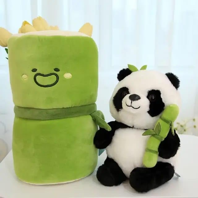 AVS Cute Funky Plushie Soft Toy Bamboo Tube Panda Stuffed Animal Panda Toys, Stuffed Animals Toy