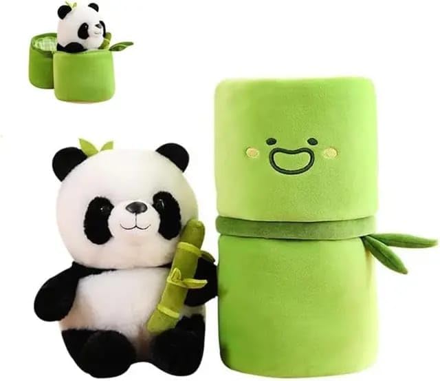 AVS Cute Funky Plushie Soft Toy Bamboo Tube Panda Stuffed Animal Panda Toys, Stuffed Animals Toy