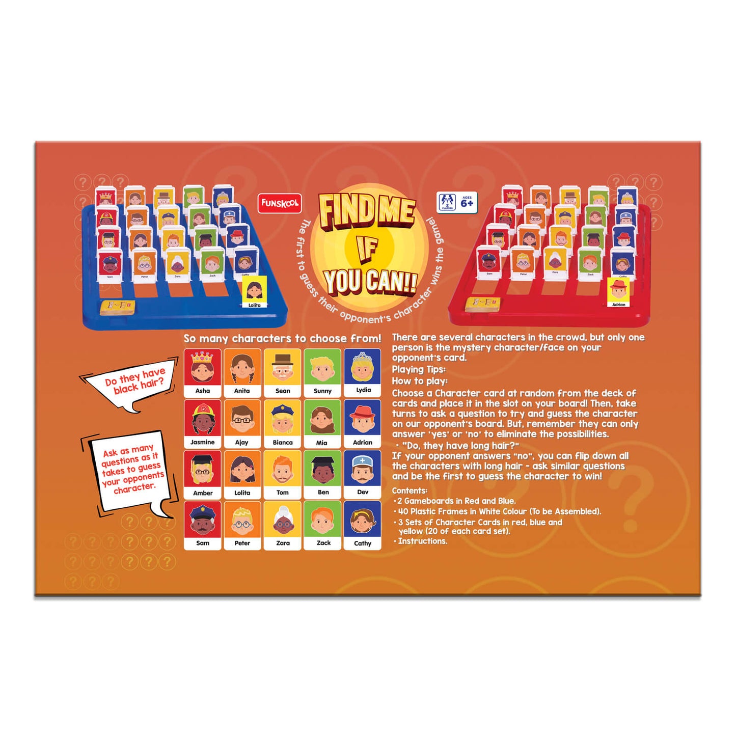 Funskool Games, Find Me If You Can,Family Games, Strategy Board Games, Get into Funzone, Toys for Kids, Guessing Game, multicolour, Ages 6 and above, Multicolour