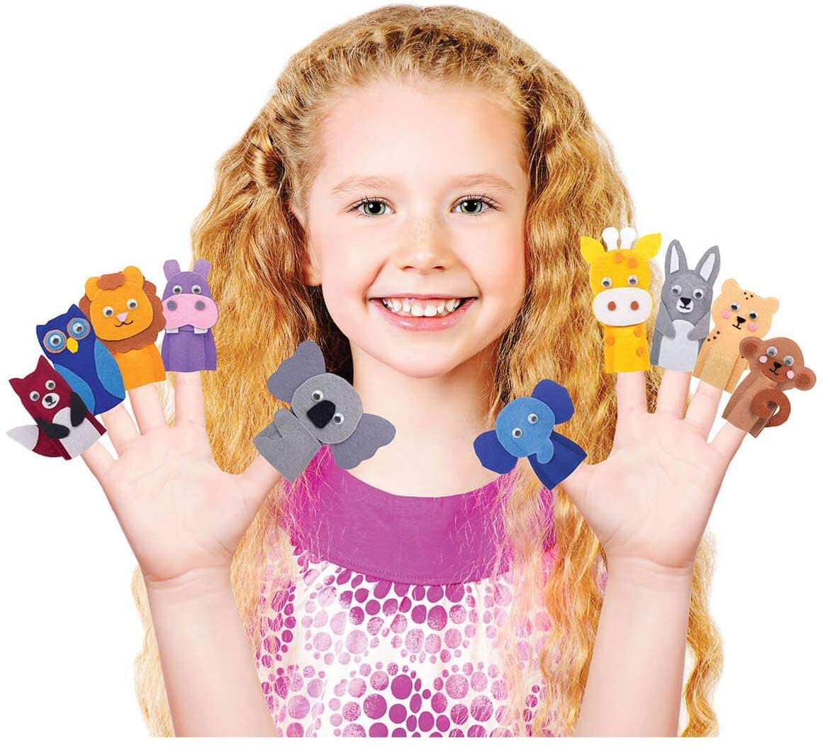 Funskool Handycrafts Finger Puppets, Puppet Maker, Felt Crafts, Art and Craft kit, Ages 8 Years and Above, Multicolour