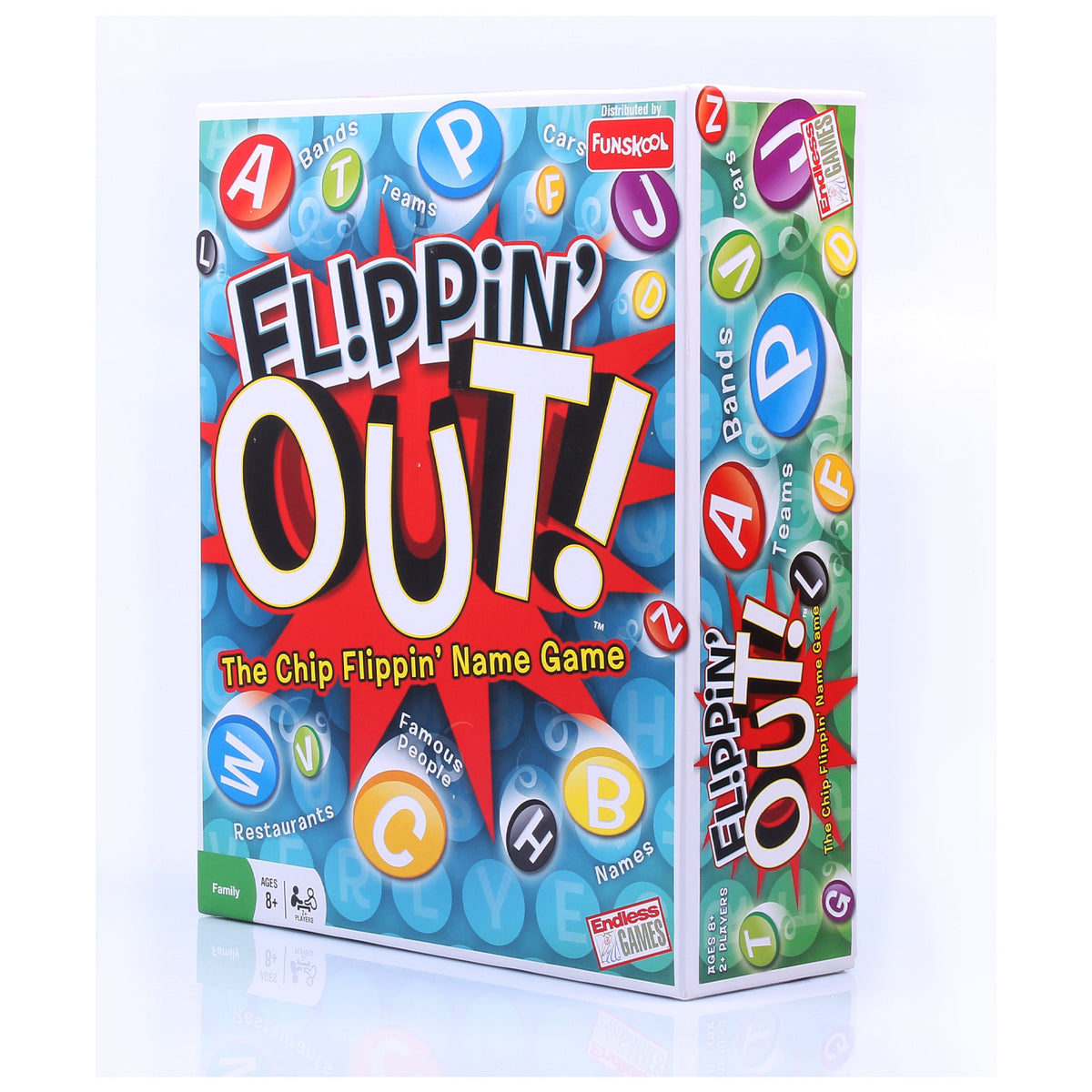 Flippin' Out! Chip Flippin' Name Game, Party Board Game Ages 8+