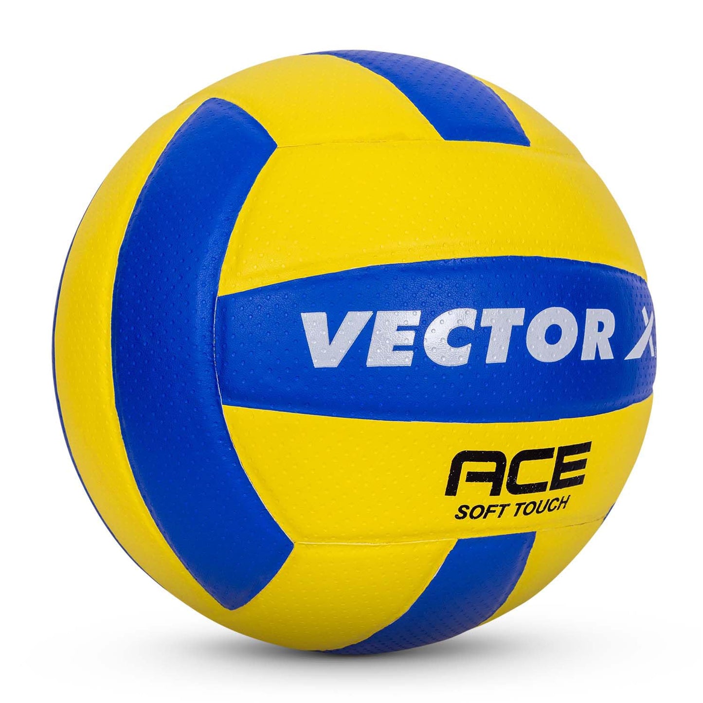 Vector X Ace Soft Touch 18 Panel PU Pasted Texture Surface Volleyball |Durable, Anti-Slip, Water Resistant Ball for Court, Adult, Men & Boys (Yellow - Blue) Pack of 1 Size 4