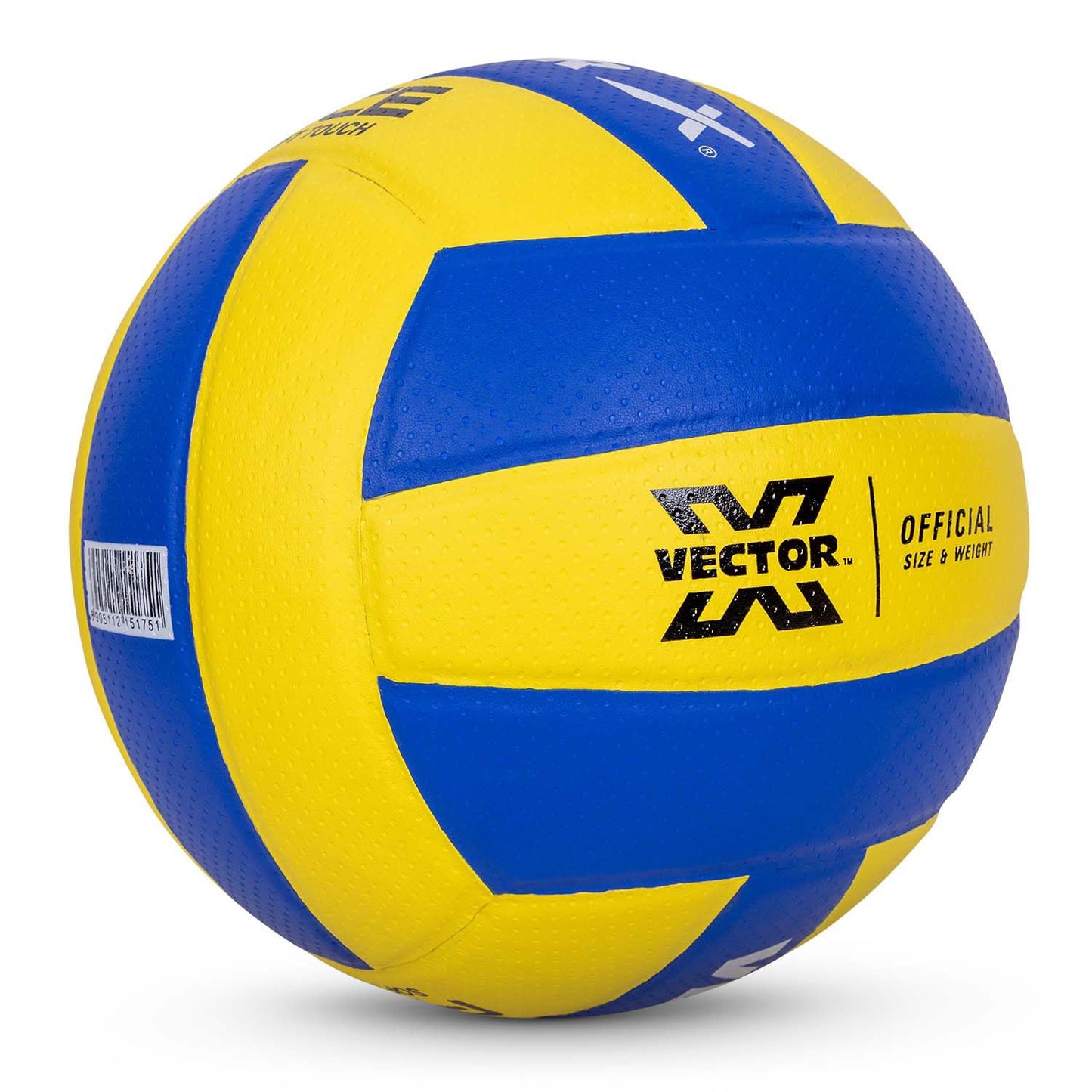 Vector X Ace Soft Touch 18 Panel PU Pasted Texture Surface Volleyball |Durable, Anti-Slip, Water Resistant Ball for Court, Adult, Men & Boys (Yellow - Blue) Pack of 1 Size 4