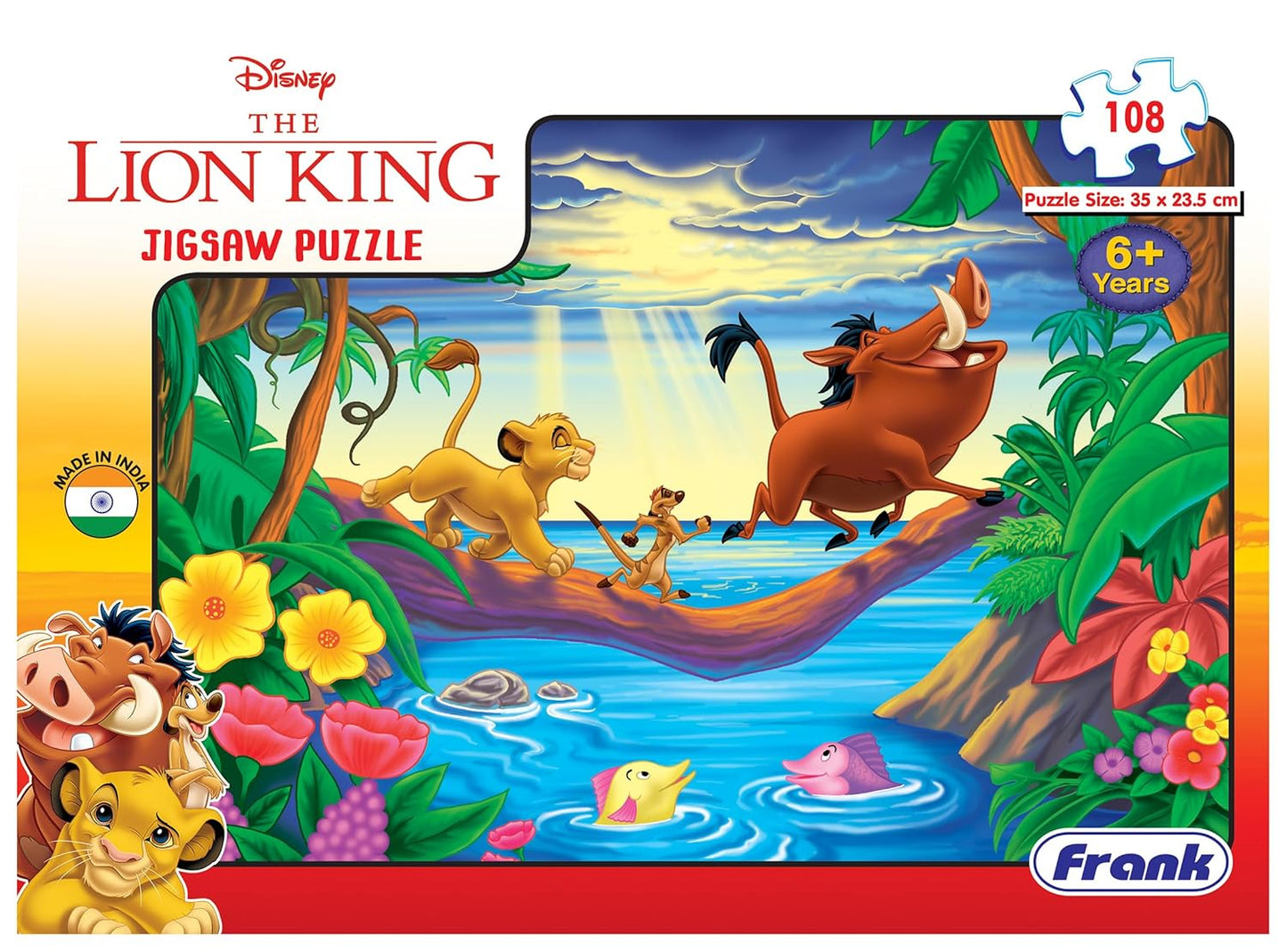 Frank Disney The Lion King Jigsaw Puzzle (108 Pieces) for Kids Above 6+ Years - Fun & Challenging Brain Booster Games - Educational Puzzle for Focus and Memory -11830