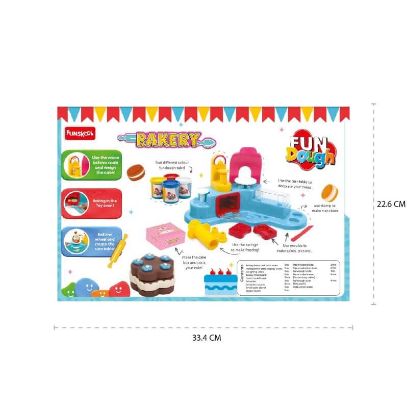 Funskool-Fundough Playset Bakery Set, Whip up your favorite pastries, pies, cookies, cookies and baked goods with Fundough, multicolour, dough, toy, shaping, sculpting, 3 years