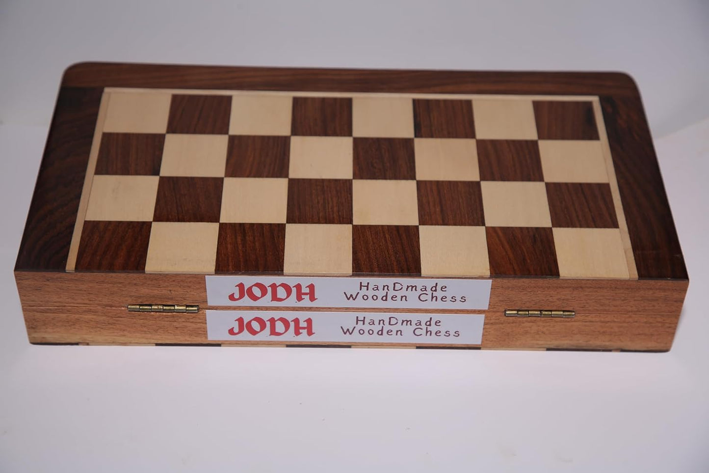 JODH Wooden Handcrafted Foldable Magnetic Chess Board Set with Magnetic Pieces with Extra Queens Chess Set for 2 Players Kids and Adults (14 Inch)