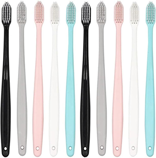 10pcs Toothbrush Soft Adult Bamboo Charcoal Deep Cleaning Teeth Whitening Nano Brush Antibacterial Reusable Oral Care Tool