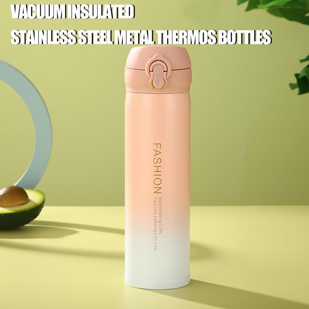 V21® Vacuum Insulated Stainless Steel Metal Bottles,17oz Leak Proof Double Wall Vacuum Water Bottles,Reusable Flask BPA-Free Sports Bottle Cup Keep Hot or Cold for Gym,Travel (Pack of 4 All Color)