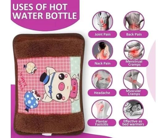 Electronic Heating Velvet Pad With Teddy Fur For Pain Relief|Period Cramps Heating Bag | Heating Pad-Heat Pouch Hot Water Bottle Bag