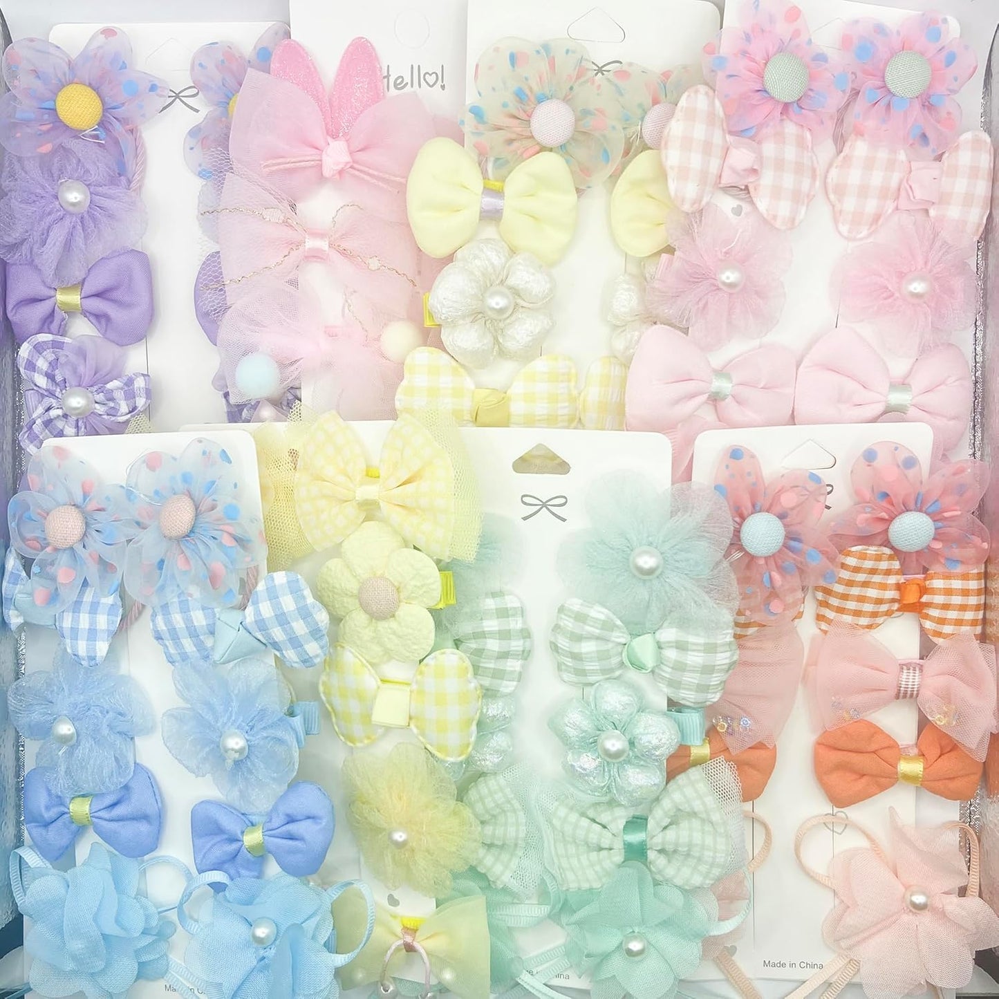 Multi-color super fairy bow flower fabric children's hairpin hair-friendly bangs clip for girls ponytail braid princess hairpin hair accessories(LS)