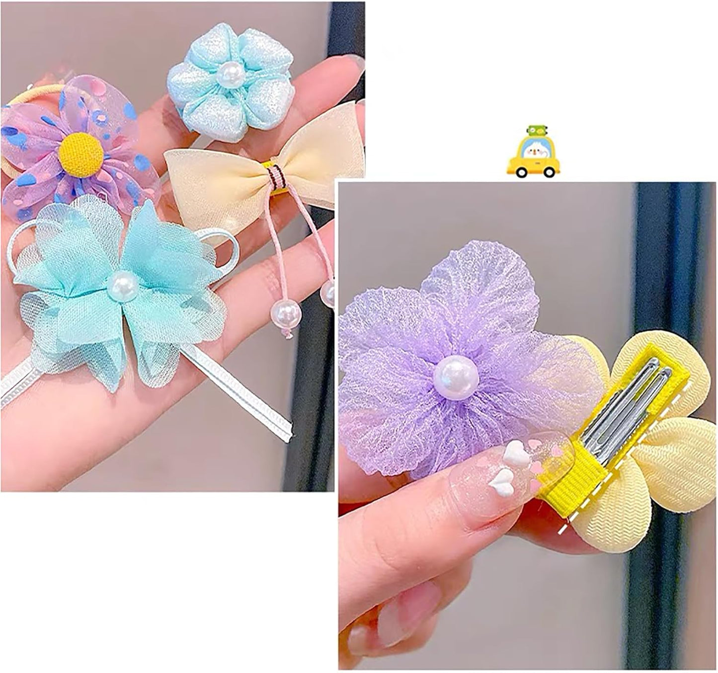 Multi-color super fairy bow flower fabric children's hairpin hair-friendly bangs clip for girls ponytail braid princess hairpin hair accessories(LS)