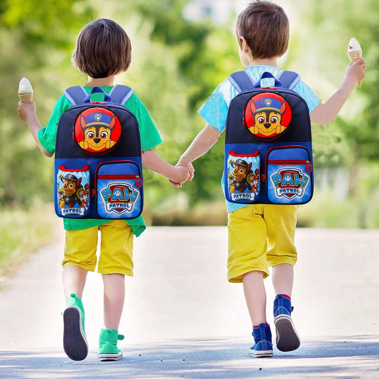 Kids Backpack Chase School Bag, Junior Backpack School Bag with Water Cup Bag Chase Blue Bag Merchandise Gifts