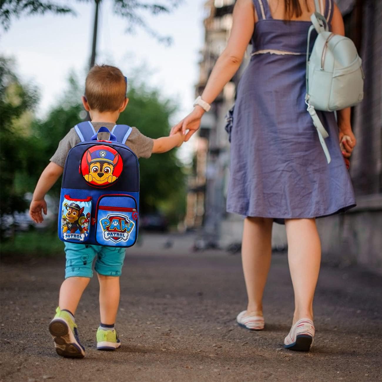 Kids Backpack Chase School Bag, Junior Backpack School Bag with Water Cup Bag Chase Blue Bag Merchandise Gifts
