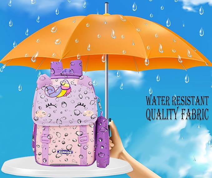 ADSON Unicorn Travel School Bag|Backpack for Girls & Boys Large 16 Inches Casual Day Pack Cartoon Bookbag Rucksack With Pouch(Unicorn Purple)