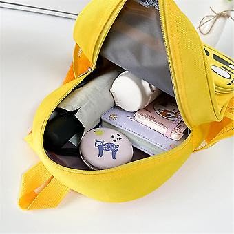 Generic Boys' Car Shaped Daypack Backpack With Yellow Cartoon Print, Zipper Closure, Polyester Lining, 1.5L, School Backpack