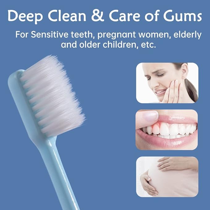 MAKINGTEC 10 pcs Soft Toothbrushes in Eco-Friendly Packaging Adults Travel Soft Manual Toothbrushes Medium Extra Clean Toothbrush for Sensitive Teeth Pregnant Women Elderly Kids Seniors