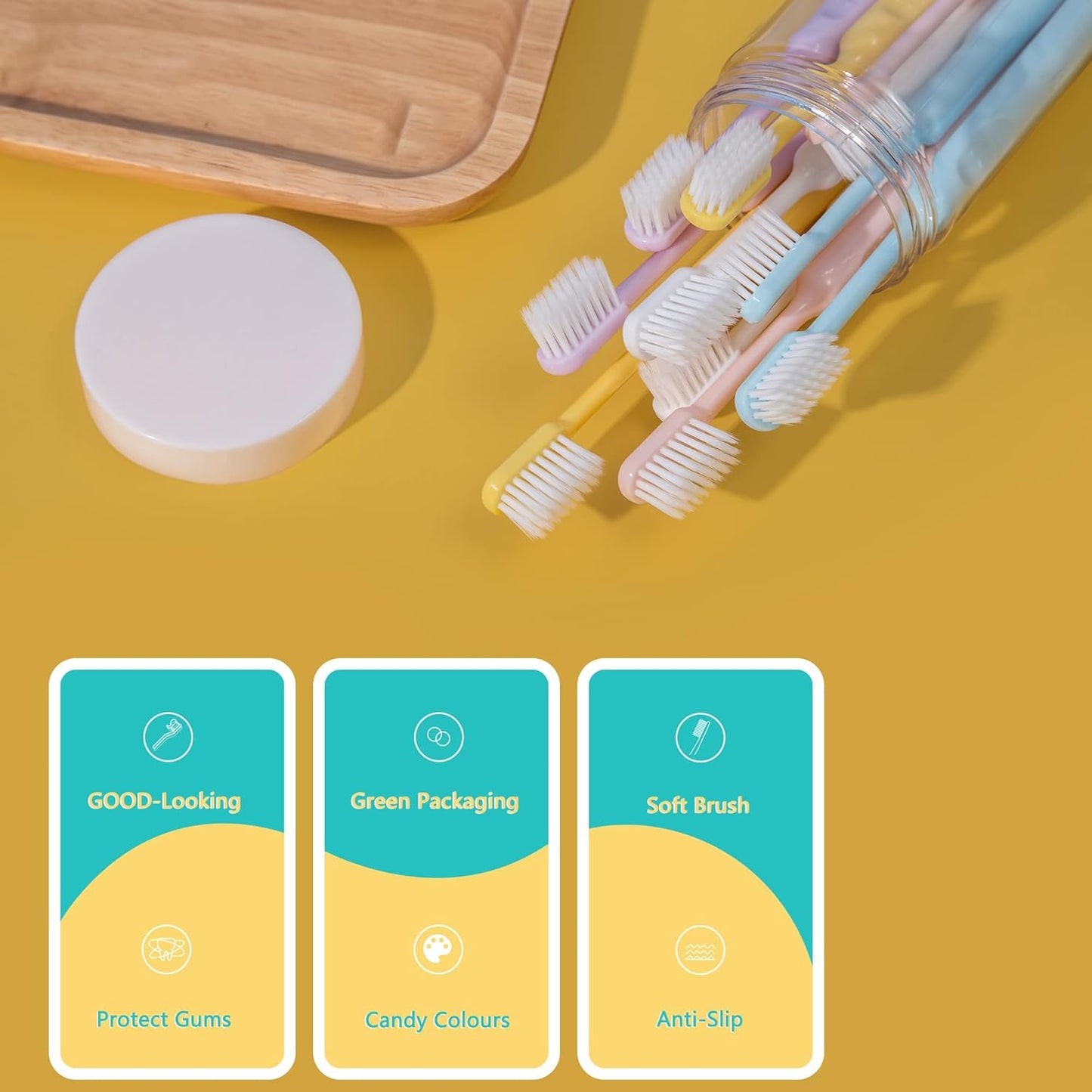 MAKINGTEC 10 pcs Soft Toothbrushes in Eco-Friendly Packaging Adults Travel Soft Manual Toothbrushes Medium Extra Clean Toothbrush for Sensitive Teeth Pregnant Women Elderly Kids Seniors
