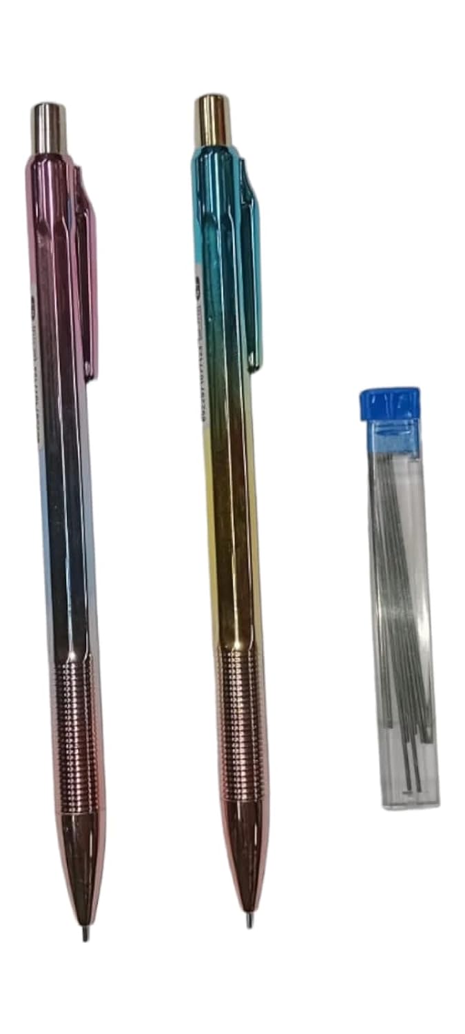 LITTLEMORE-Mechanical Pencil 0.7 Mm Refill with extra 20 leads, Smooth Dark Lead, Break Resistant, Comfortable Grip for Writing, Everyday Writing Activities for school homework