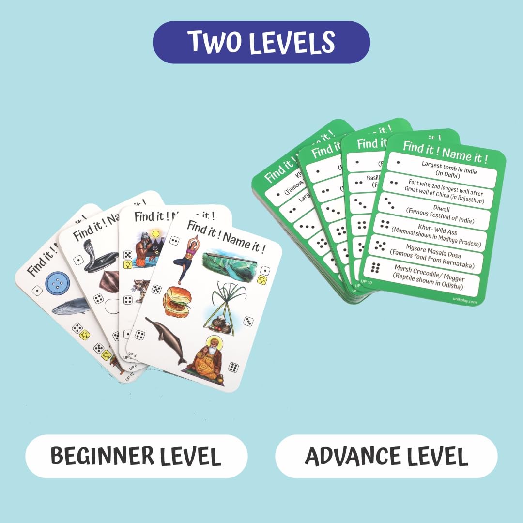 UnikPlay Geografika Map Game with Illustrated Map & 40 Game Cards – Learning with Fun for Kids Aged 6+ | Educational Geography Board Game for Children – Learn Fun Facts (India)