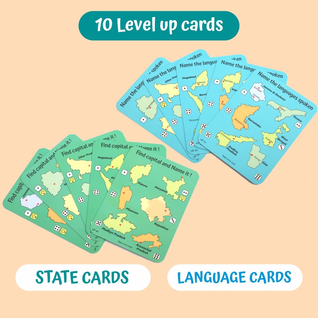 UnikPlay Geografika Map Game with Illustrated Map & 40 Game Cards – Learning with Fun for Kids Aged 6+ | Educational Geography Board Game for Children – Learn Fun Facts (India)