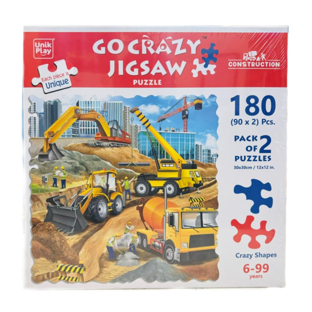 UnikPlay Go Crazy Jigsaw Puzzle for Kids and Adults | Attractive Cartoon Print Puzzle with 2 Puzzle Trays for Age 6 to 99 Years-180 Pcs-(Unicorn)