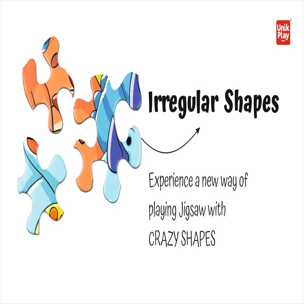 UnikPlay Go Crazy Jigsaw Puzzle for Kids and Adults | Attractive Cartoon Print Puzzle with 2 Puzzle Trays for Age 6 to 99 Years-180 Pcs-(Unicorn)