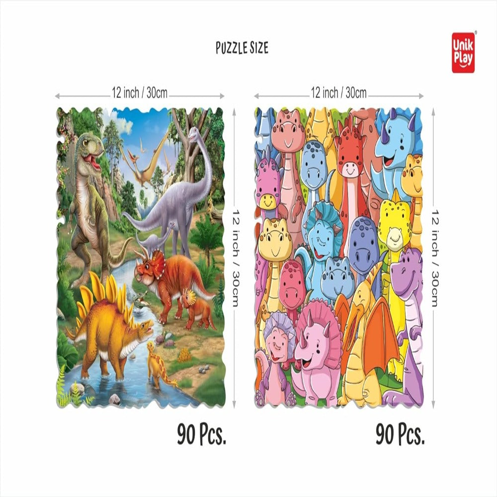 UnikPlay Go Crazy Jigsaw Puzzle for Kids and Adults | Attractive Cartoon Print Puzzle with 2 Puzzle Trays for Age 6 to 99 Years-180 Pcs-(Unicorn)