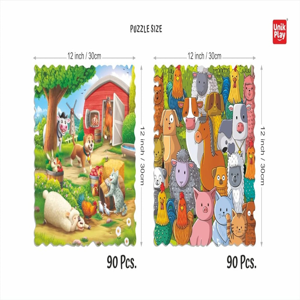 UnikPlay Go Crazy Jigsaw Puzzle for Kids and Adults | Attractive Cartoon Print Puzzle with 2 Puzzle Trays for Age 6 to 99 Years-180 Pcs-(Unicorn)