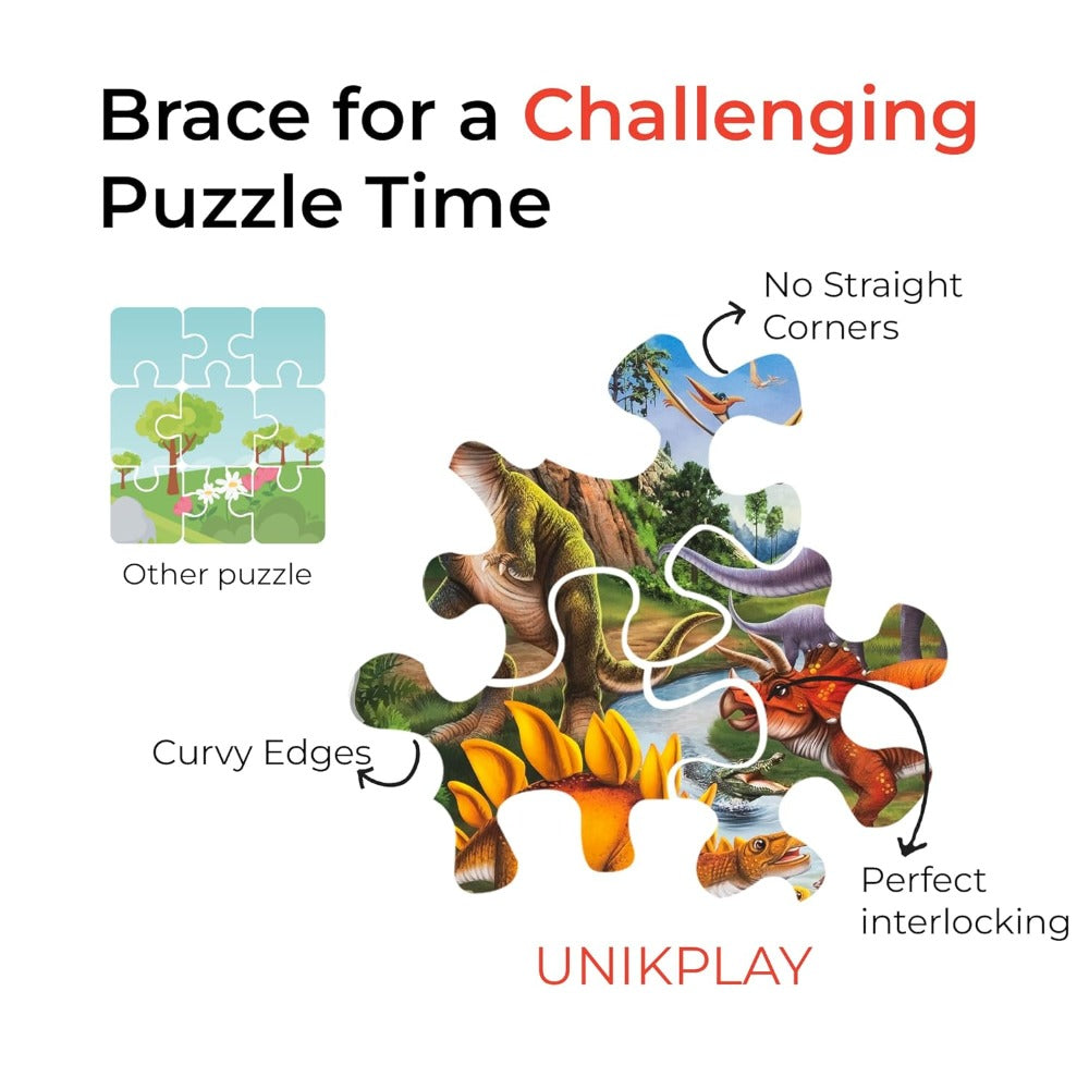 UnikPlay Go Crazy Jigsaw Puzzle for Kids and Adults | Attractive Cartoon Print Puzzle with 2 Puzzle Trays for Age 6 to 99 Years-180 Pcs-(Unicorn)