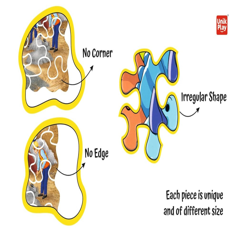 UnikPlay Go Crazy Jigsaw Puzzle for Kids and Adults | Attractive Cartoon Print Puzzle with 2 Puzzle Trays for Age 6 to 99 Years-180 Pcs-(Unicorn)