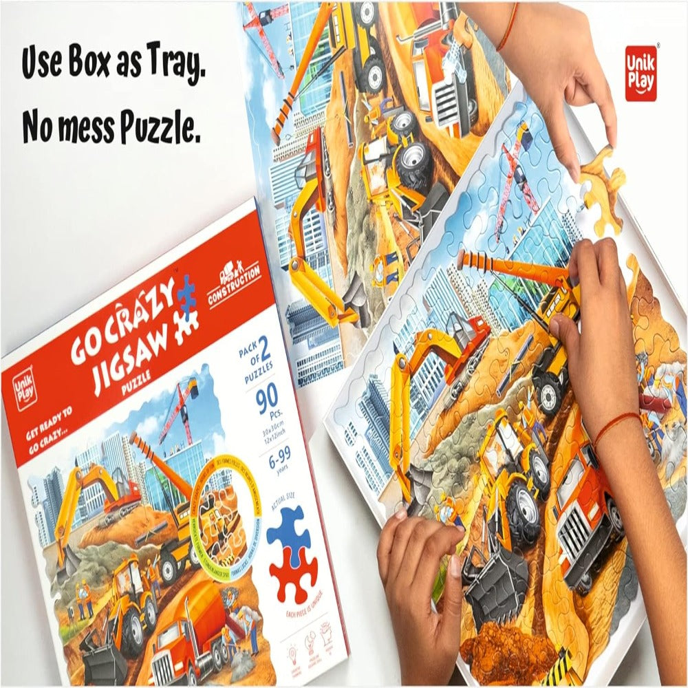 UnikPlay Go Crazy Jigsaw Puzzle for Kids and Adults | Attractive Cartoon Print Puzzle with 2 Puzzle Trays for Age 6 to 99 Years-180 Pcs-(Unicorn)