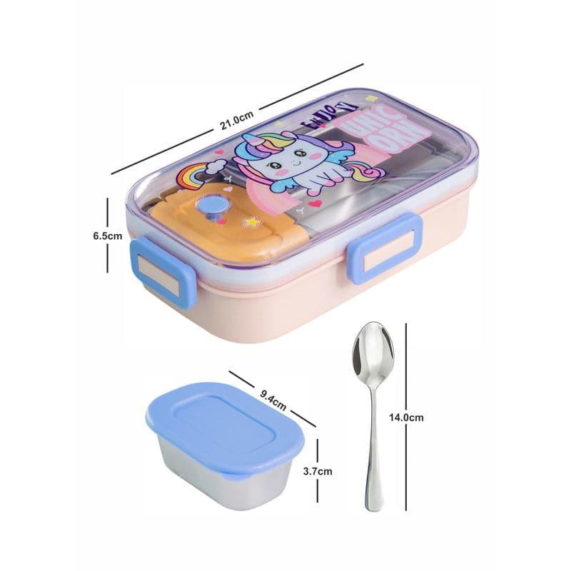 Unicorn Blink Kids Lunch Box With Container & Spoon - 700 ML