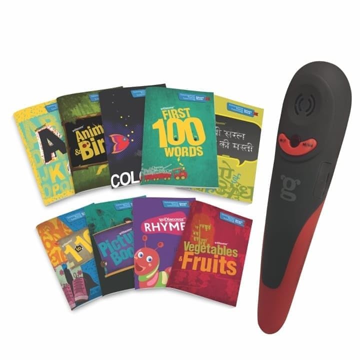 goDiscover Interactive Smart Book Series with Talking Pen | Set of 9 Fun Educational Books with Alphabets, Numbers, Colours, & More | Fun Learning Activity Toy for 2–4 Year Kids