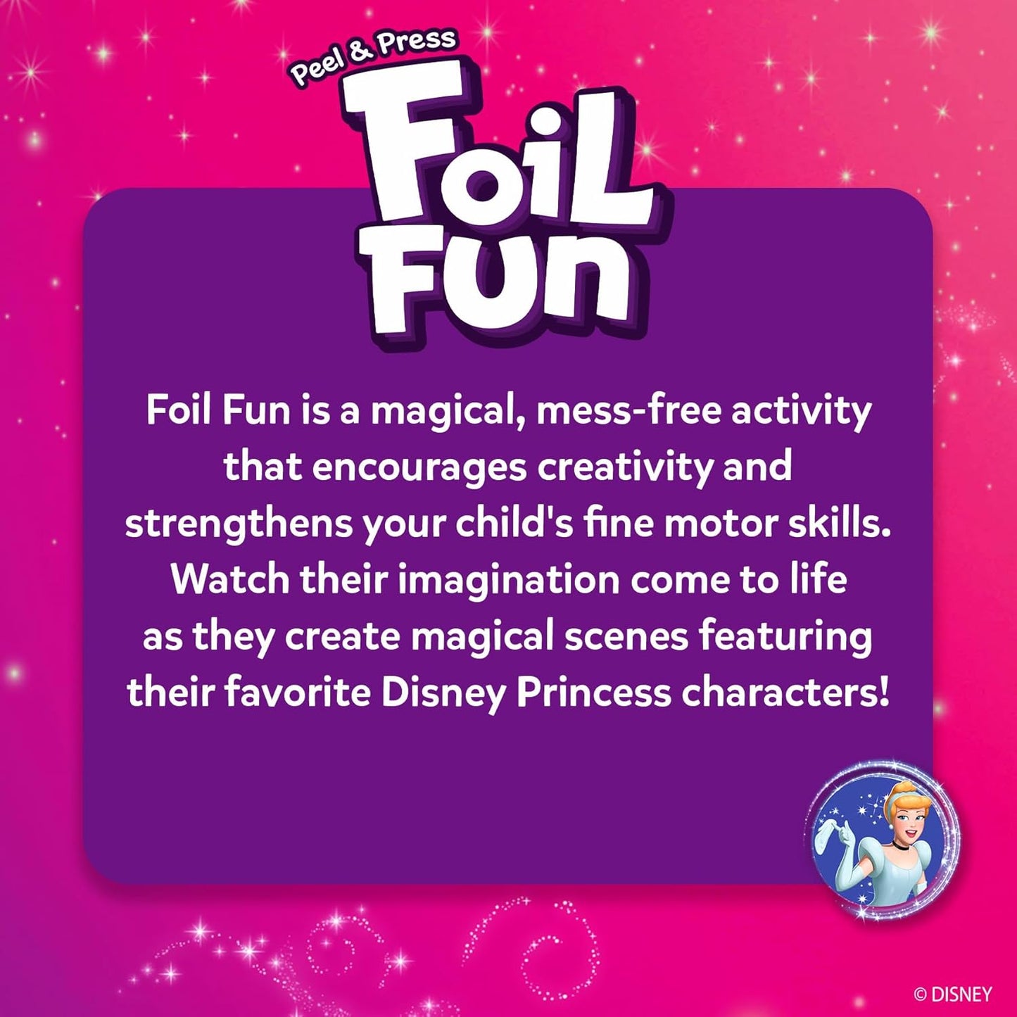 Skillmatics Foil Fun - Disney Princess, Mess-Free Art & Craft Kits for Kids, DIY Creative Activity, Gifts for Boys & Girls Ages 4, 5, 6, 7, 8, 9