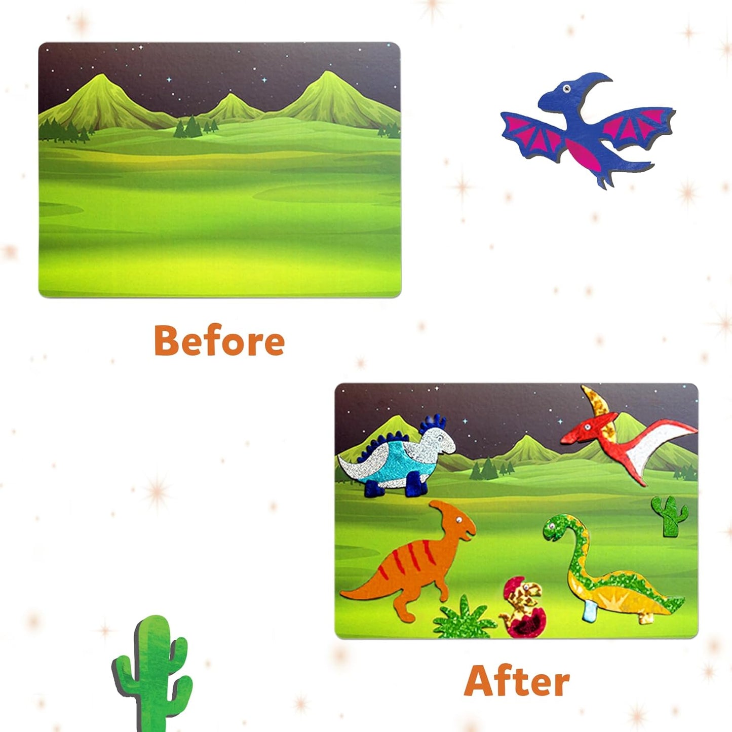 Skillmatics Foil Fun - Dinosaurs, No Mess Art for Kids, Craft Kits & Supplies, DIY Creative Activity, Travel Toys, Gifts for Boys & Girls Ages 4, 5, 6, 7, 8, 9