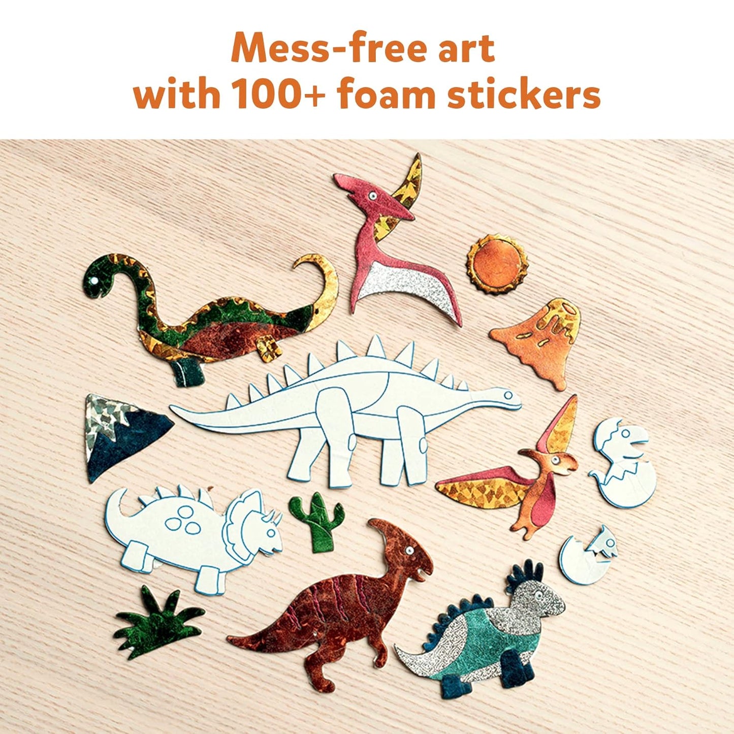Skillmatics Foil Fun - Dinosaurs, No Mess Art for Kids, Craft Kits & Supplies, DIY Creative Activity, Travel Toys, Gifts for Boys & Girls Ages 4, 5, 6, 7, 8, 9