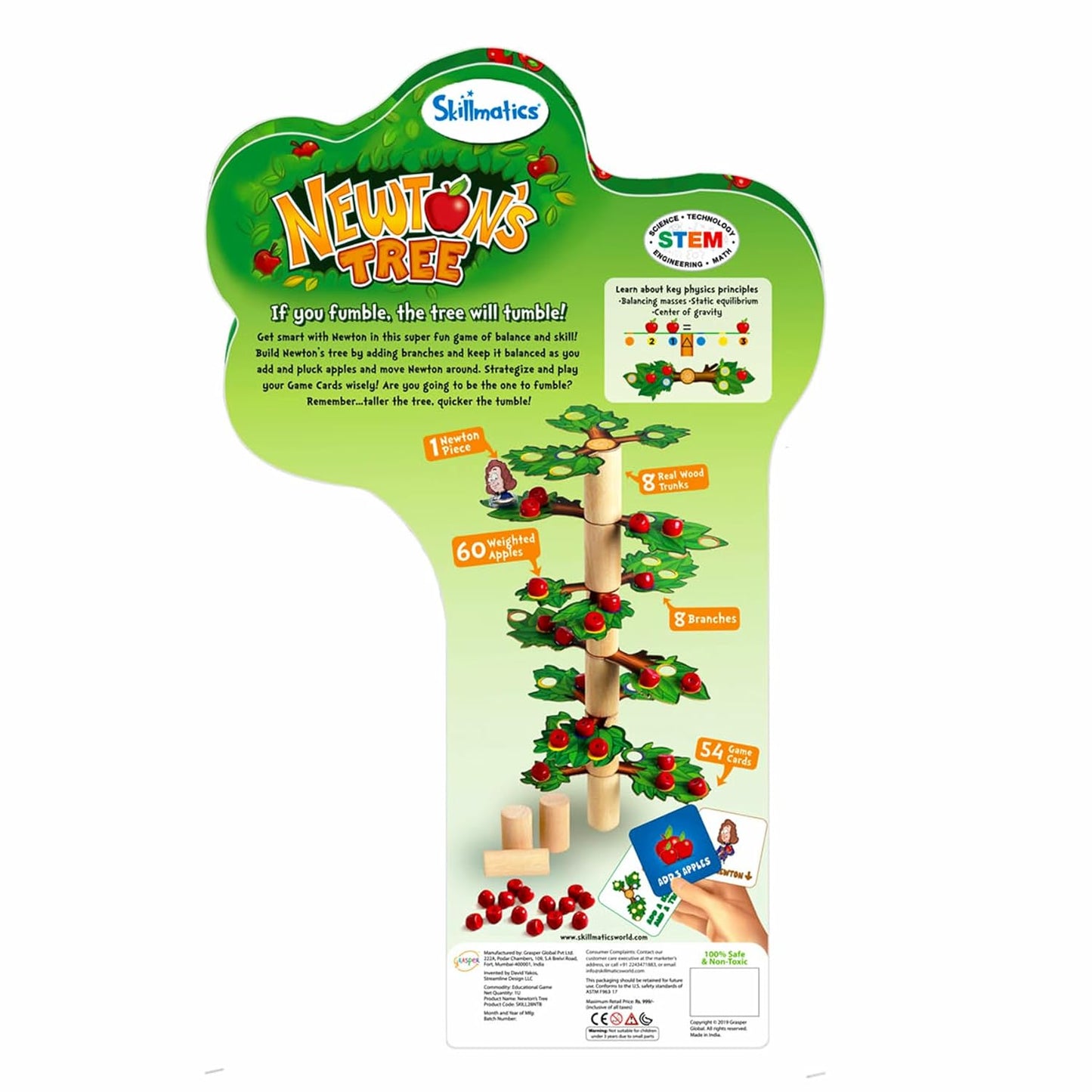 Skillmatics Educational Game - Newton's Tree, STEM Balancing, Stacking & Strategy Game for Kids, Adults & Families, Skill-Building for Ages 6, 7, 8, 9 and Up