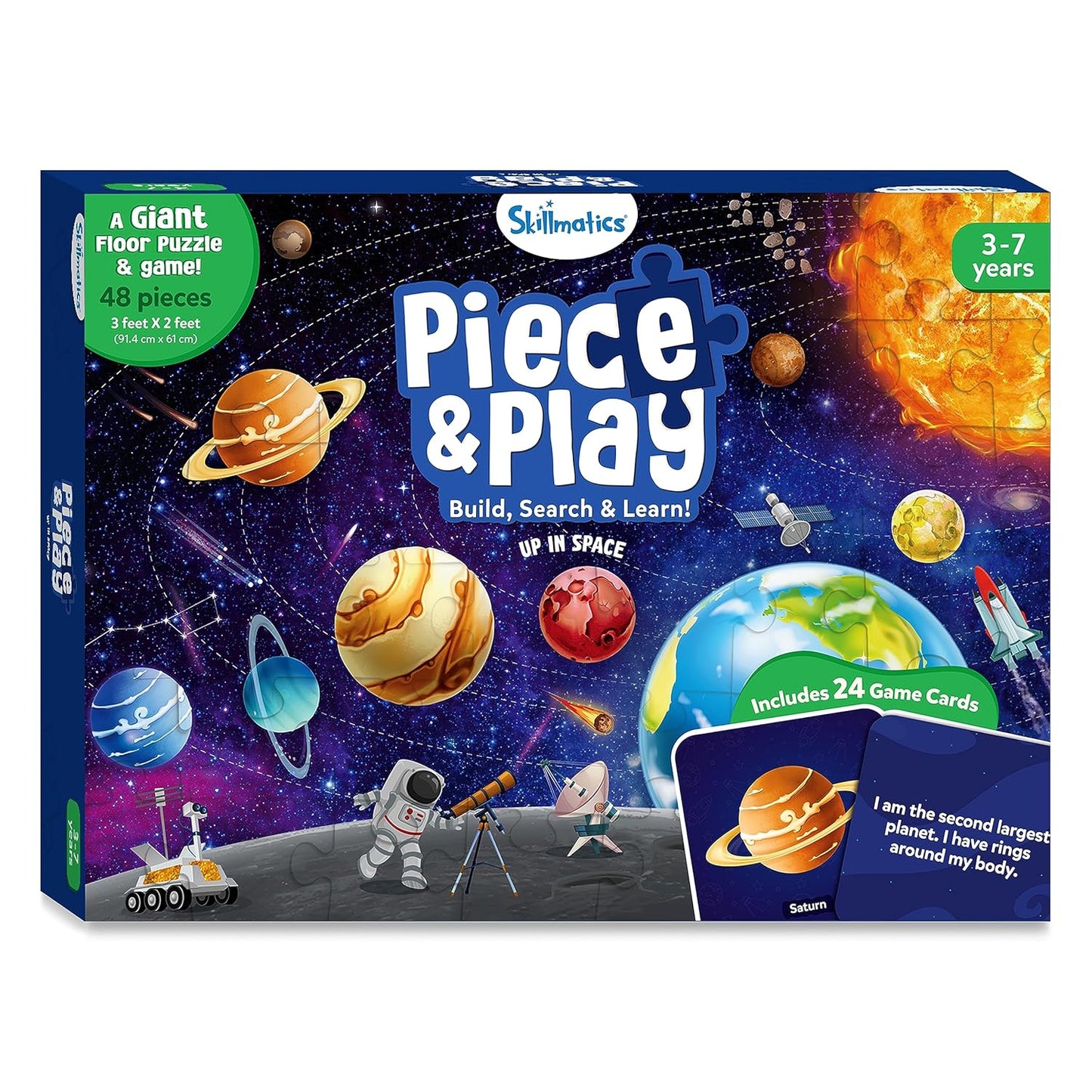 Skillmatics Floor Puzzle & Game - Piece & Play Space, Jigsaw & Toddler Puzzles, Educational Toy, Gifts for Boys & Girls Ages 3, 4, 5, 6, 7 (48 Pieces, 2 x 3 feet)