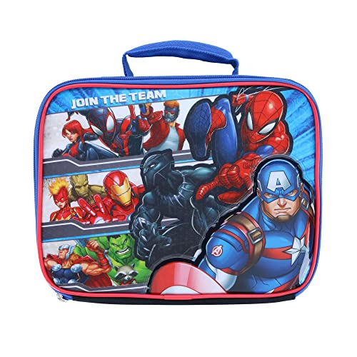 Marvel Boy's Avengers Lunch Bag with Carry Handle - Perfect for School, Picnic And Travel