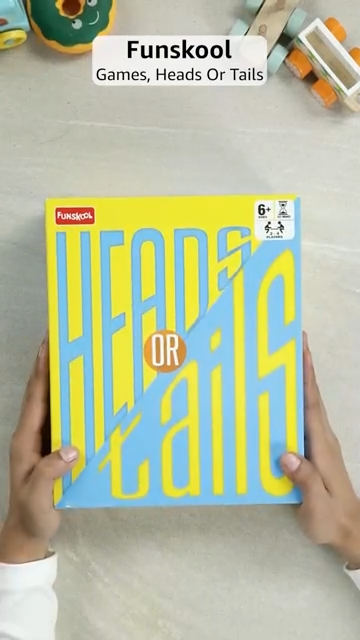 Funskool Games, Heads Or Tails, Party Games for Kids & Family, 2-4 Players, Ages 6 and Above