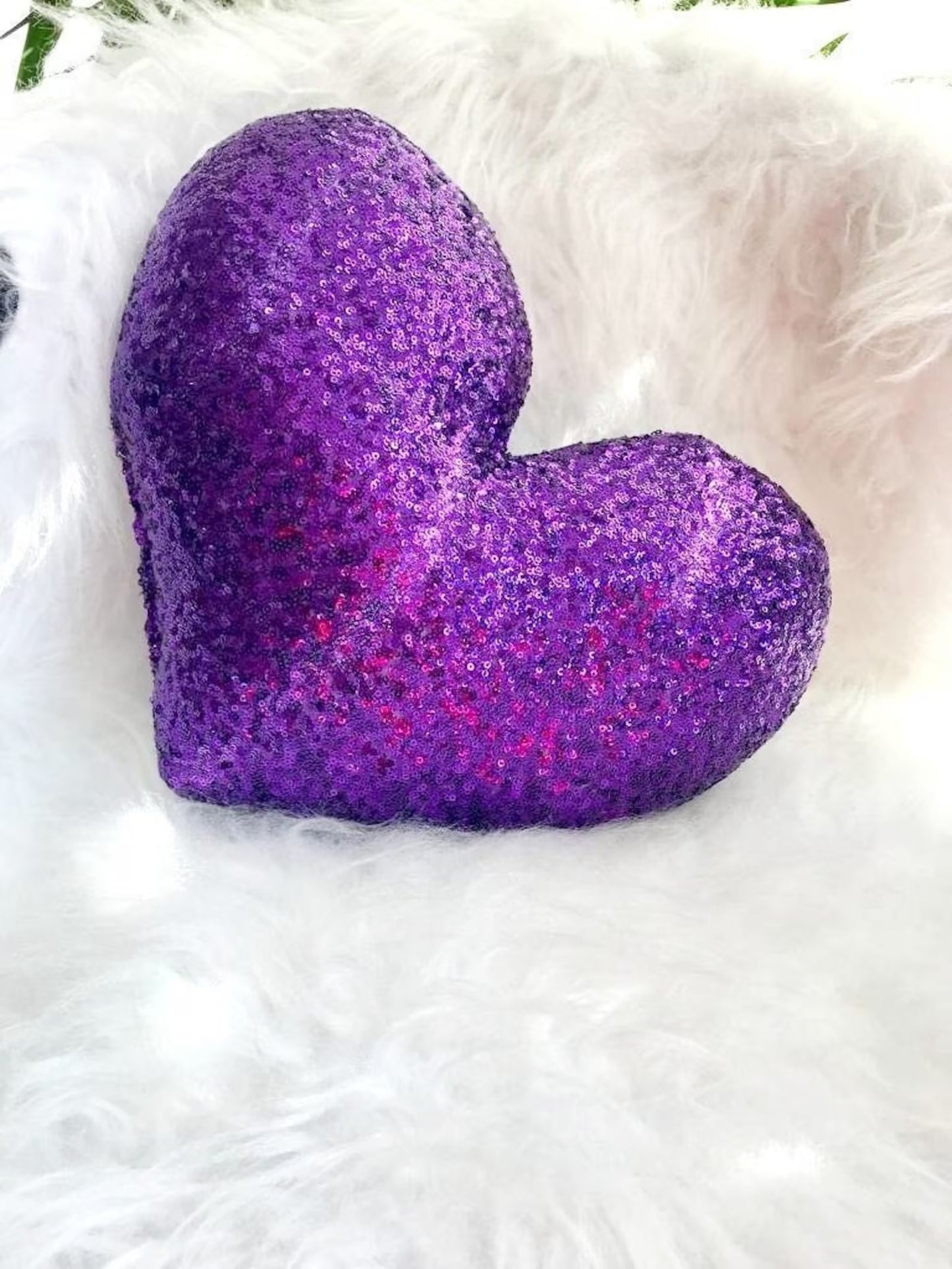 Heart Pillow, Heart Shaped Throw Pillows, Faux Fur Fluffy Heart Throw Decorative Pillows, Cute Plush Pillow for Living Room, Kid's Room, Girl's Bedroom, Home Decoration (Multi02) (35 Cm)