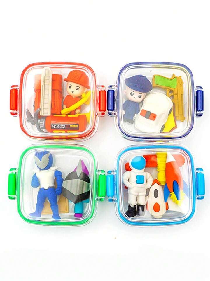 My toy kid Korean Style Astronaut Cartoon Shaped Eraser, Creative Detachable and Assembled Eraser, Interesting Stationery for Students