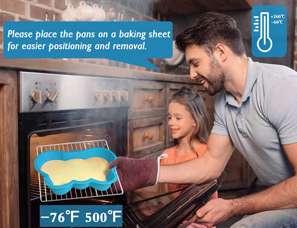 Castle Cake Pan, 3D Castle Shape Baking Pan, Silicone Cake Mold Cake Pan, Novelty Cake Molds Silicone, Wedding Christmas Birthday Cake Baking Pan, Cake Molds for Baking,9.8 x 9.4 x 2in (Blue)