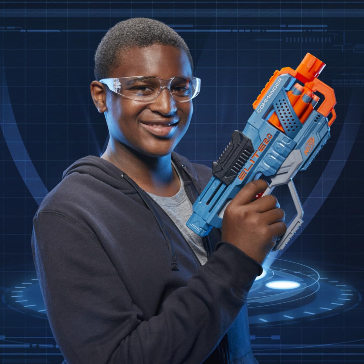 Nerf Elite 2.0 Commander RD 6 Blaster 12 Official Nerf Darts with Rotating Drum for Kids 8Y+, Multicolour
