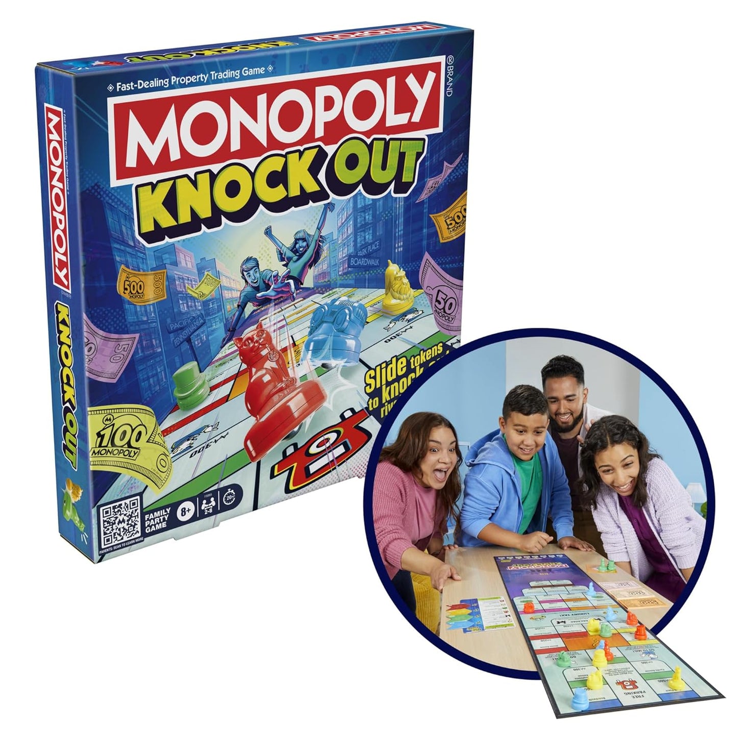 Hasbro Gaming Monopoly Knockout Quick-Playing Board Games, 8Y+, 2-8 Players