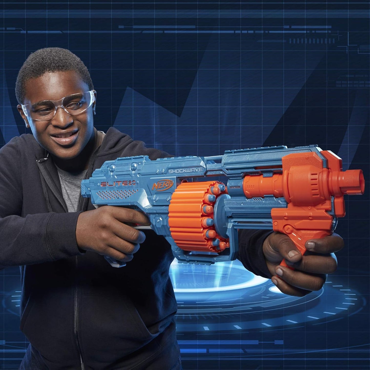 Nerf Elite 2.0 Shockwave RD 15 Blaster for kids 8Y+, Multicolour