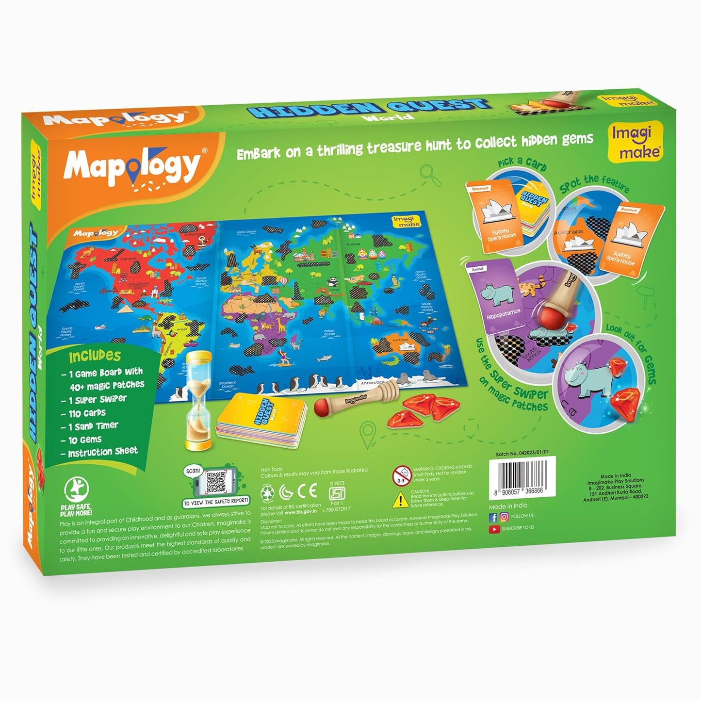 Imagimake Kids Mapology Hidden Quest Board Game