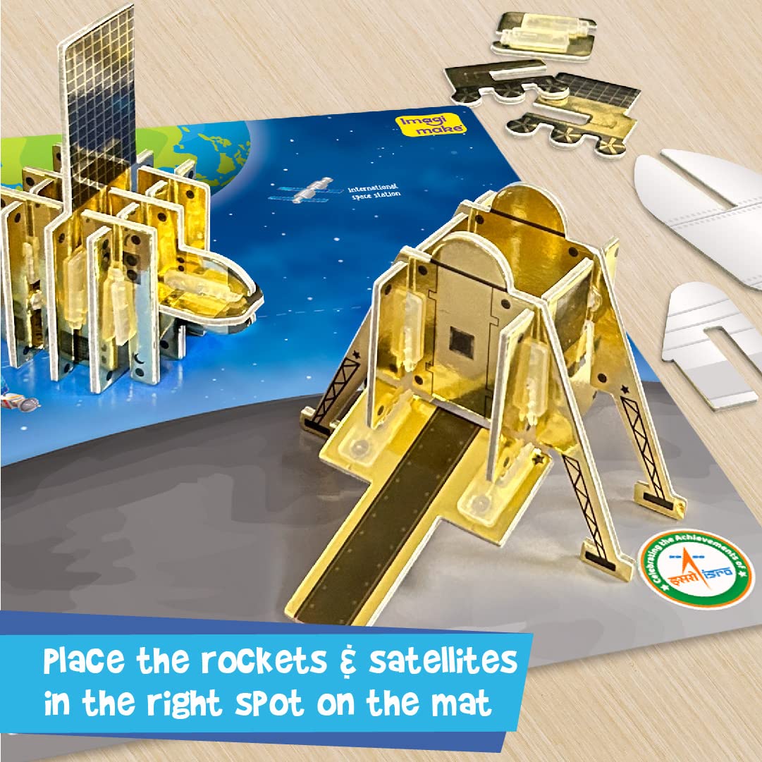 Imagimake Mapology Chandrayaan | ISRO Rocket Model & Satellite | Astronaut Toy | Educational Toys for Kids 5+Years | 3D Puzzles | Gifts for 5 Year Old Boy & Girl| Multicolour